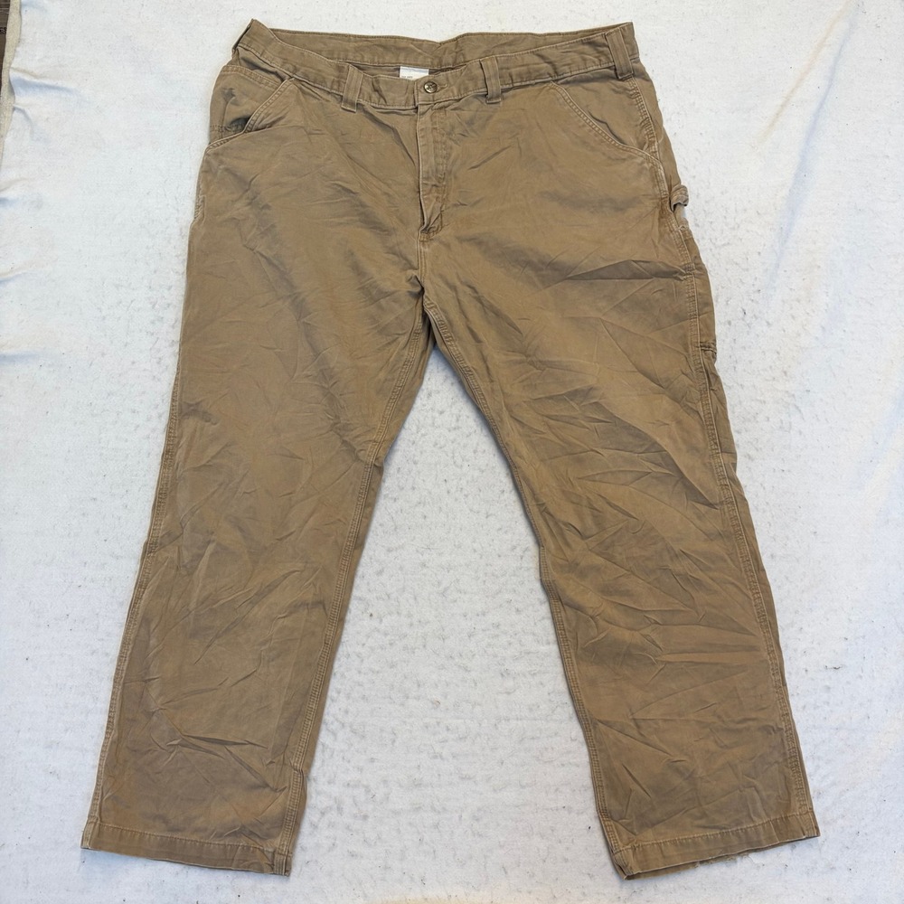 Carhartt B324 DKH Carpenter Pants Mens 42x30 Brown Relaxed Fit Canvas Workwear